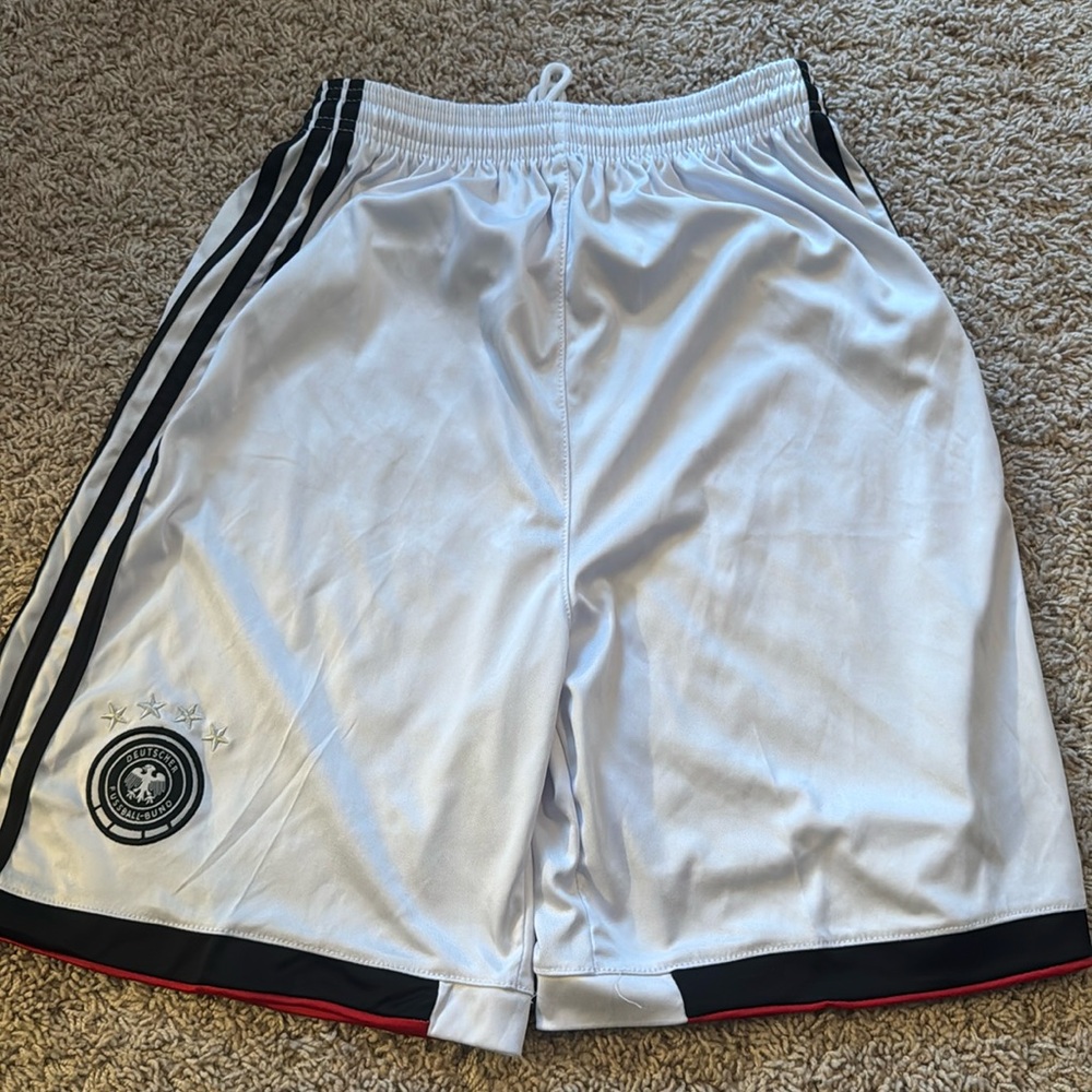 Germany National Team Soccer Shorts L White Black Four Stars